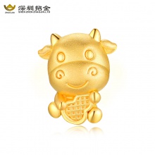 足金999幸福牛3D硬金手串0.94克