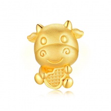 足金999幸福牛3D硬金手串0.94克